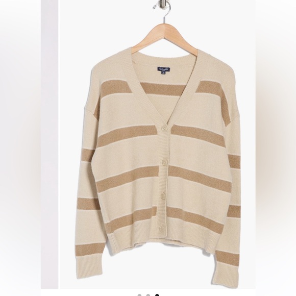 Splendid Stripe V Neck Cardigan‎ sweater oversized women’s XS NWT - Picture 3 of 3